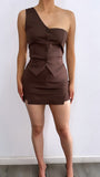 No pressure High Rise Mini Skort- Brown