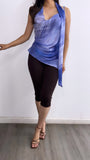 Xenia Marble Scarf Top- Purple/Brown