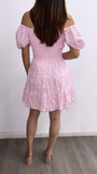 Melodia Crinkled Flowy Mini Dress- Soft Pink