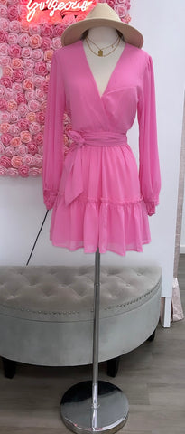 Sweet As Ever Flowy Mini Dress- Pink