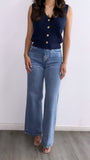 Jacob High Rise Wide Leg Jeans- Medium Wash