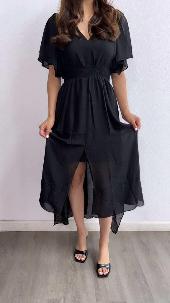 See You There Hi-Low Flowy Maxi Dress-Black Angelic Styles See You There Hi-Low Flowy Maxi Dress-Black Angelic Styles