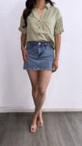 Ken High Rise Denim Skort- Medium Wash