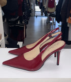 Sleek Flirtation Sling Back Heels- Cherry Red
