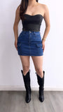 Gitana Faux Leather Studded Corset Top- Black