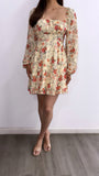 Toscana Floral Flowy Mini Dress- Soft Yellow