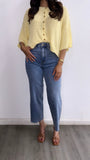 Alani Oversized Boxy Short Sleeve Top- Butter Yellow