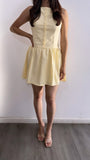 Malibu Cafe Linen Corset Mini Dress- Butter Yellow