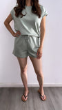 Take It Easy Scuba Short Set- Sage