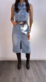 Palomino Button Down Midi Denim Dress- Light Wash
