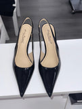 Sleek Flirtation Sling Back Heels- Black