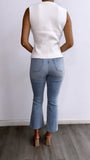 Arlene Thick Ribbed Vest Top- Ivory