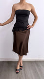 Klarissa Lace Silk Tube Top- Black