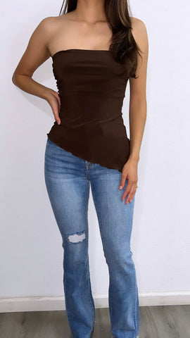 Roxy Tube Top- Brown