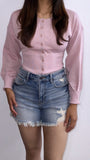 Rosie Cardigan Sweater Top- Pink Stone