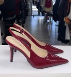 Sleek Flirtation Sling Back Heels- Cherry Red