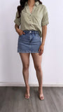 Ken High Rise Denim Skort- Medium Wash
