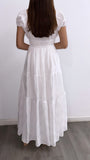 Ocean Breeze Flowy Linen Maxi Dress- White