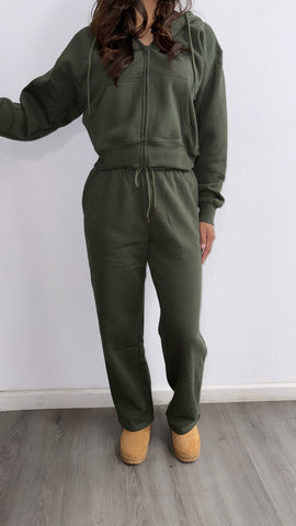 Sunday Afternoon Straight Leg Sweat Set- Olive