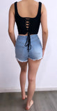 Liem High Rise Denim Shorts- Light Wash