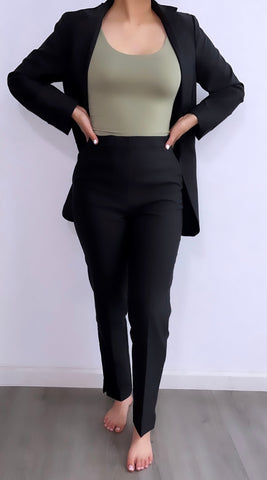 Booked & Busy Classic Slim Blazer- Black
