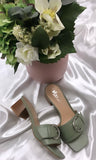 Beverly Buckle Sandals- Sage