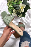 Beverly Buckle Sandals- Sage