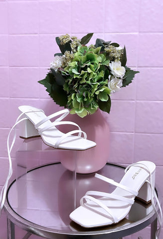 Forever & After Strappy Heels- White